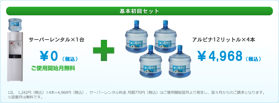 基本初回セット:サーバーレンタル開始月無料＋アルピナ4本4968円